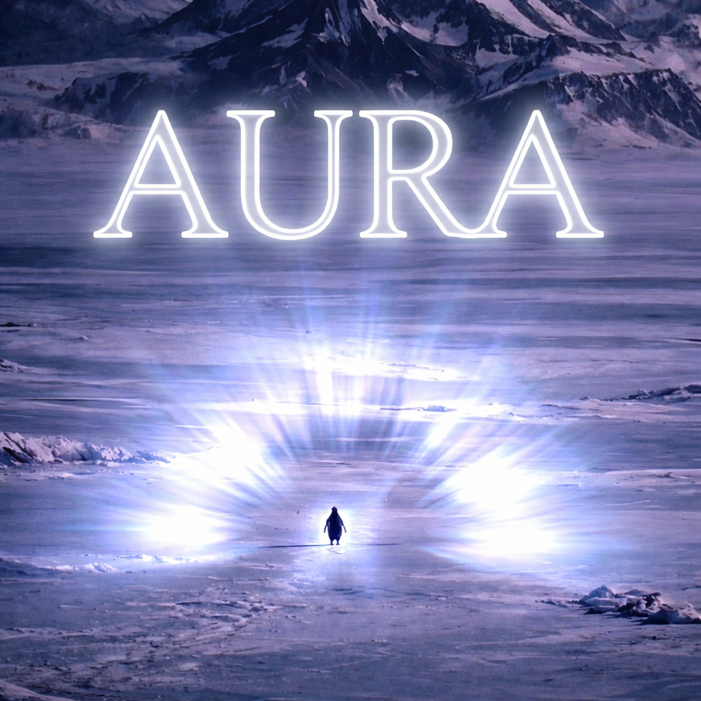 AURA - Arctic landscape with glowing light and mountains