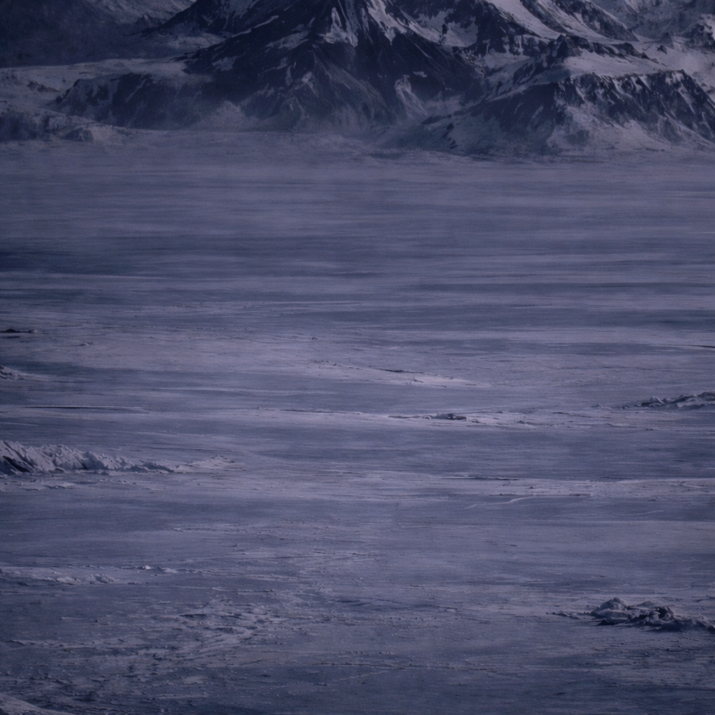 Arctic snow landscape with mountains